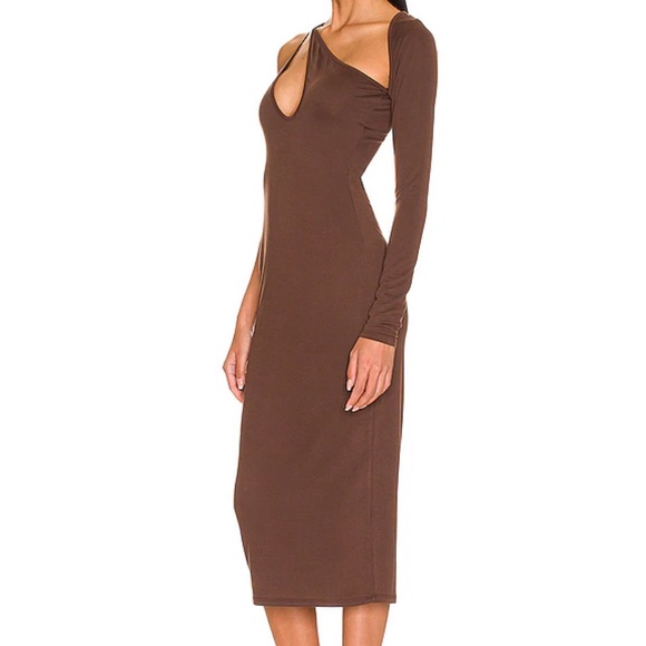 NWT! Alora Midi Dress in Dark Brown by NBD - Picture 6 of 6
